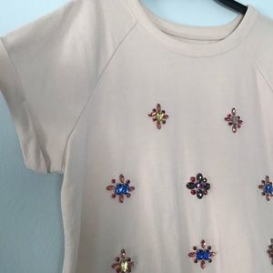 Stylus jeweled short sleeve t shirt, medium